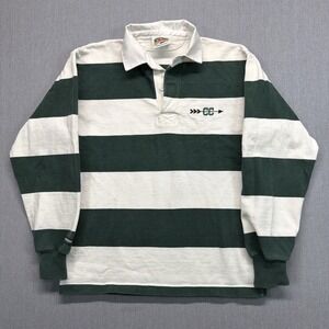 Vintage Barbarian Rugby Shirt Men's M Forest Green Colorblock Heavyweight